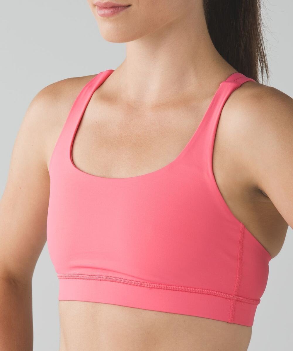 Lululemon Energy Bra Coral Pink Strappy Sports Bra Size 6